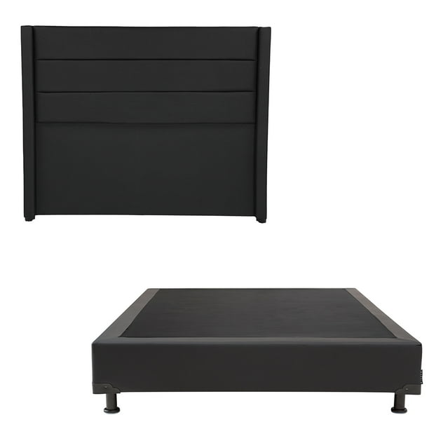 Base de Cama Queen Size DICASA con Cabecera Lucca Negro