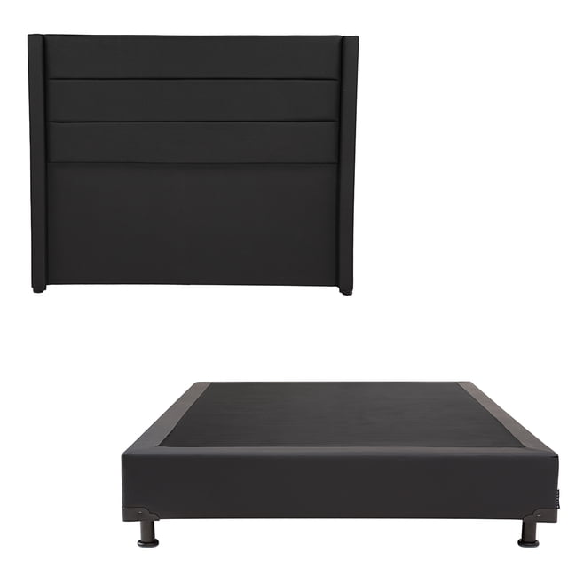 Base de Cama Queen Size DICASA con Cabecera Lucca Negro