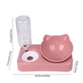 thumbnail image 3 of SHENGXINY Cat Bowl Set - 2 in 1 Stainless Steel Automatic Gravity Water Dispenser, Leakproof Clean Pet Feeder for Small Medium Dogs & Cats Pink 9.65x1.97x5.31in, 3 of 6