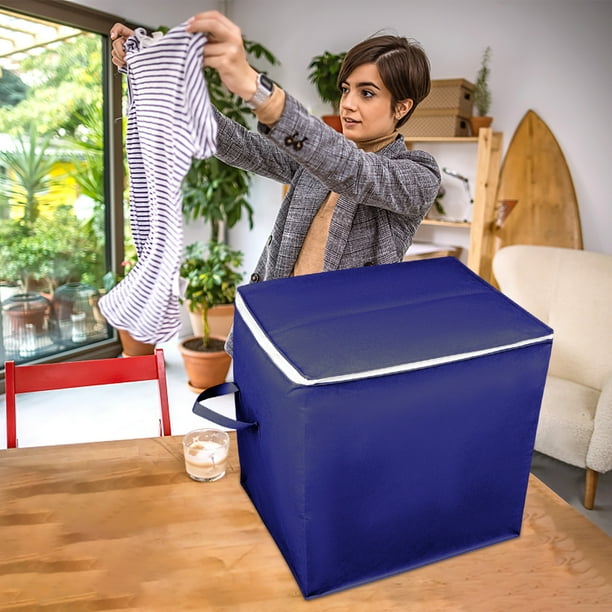 mfyjkho Cesta De Tela No Tejida Con Cremallera Para Ropa, Edredones Y Viajes, Gran Capacidad Con Asas, Diseño Plegable, Paquete De 2
