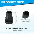 thumbnail image 2 of Quad Cane Tips 5/8 Inch, 2 Pcs Replacement Foot for Standing Stick Women Men Seniors, Black(Style 4), 2 of 7