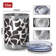 thumbnail image 3 of 12oz Tumblers White and Black Of Leopard Print Vacuum Insulated Stainless Steel Travel Tumbler Cups Mug with Lid and Straw for Beer,Coffee,Beverages with Cleaning Brush for Cold & Hot Drinks, 3 of 5