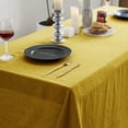 thumbnail image 4 of Rectangular Tablecloth Wrinkle Free Washable Soft Cotton Table Cloth, Decorative Fabric Table Cover for Dining Room, Indoor and Outdoor Use, 98.4 x 53 Inch Gold, 4 of 8
