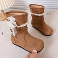 thumbnail image 2 of Girls Mid-Calf Boots Slouch Lace Bow Winter Fashion Casual Shoes for Toddler Little Kid, 2 of 8