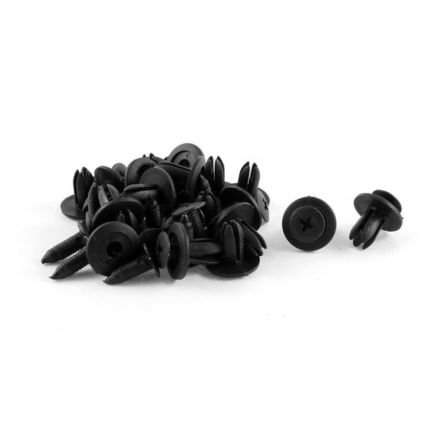 20Pcs Remaches de Guardabarros Panel Placa 11mm Grapas Negras 6mm Agujero