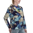thumbnail image 6 of Kdxio Abstract Blue Squares Print Womens Oversized Hoodies Sweatshirts Hooded Pullover Tops Sweaters Casual-X-Large, 6 of 7