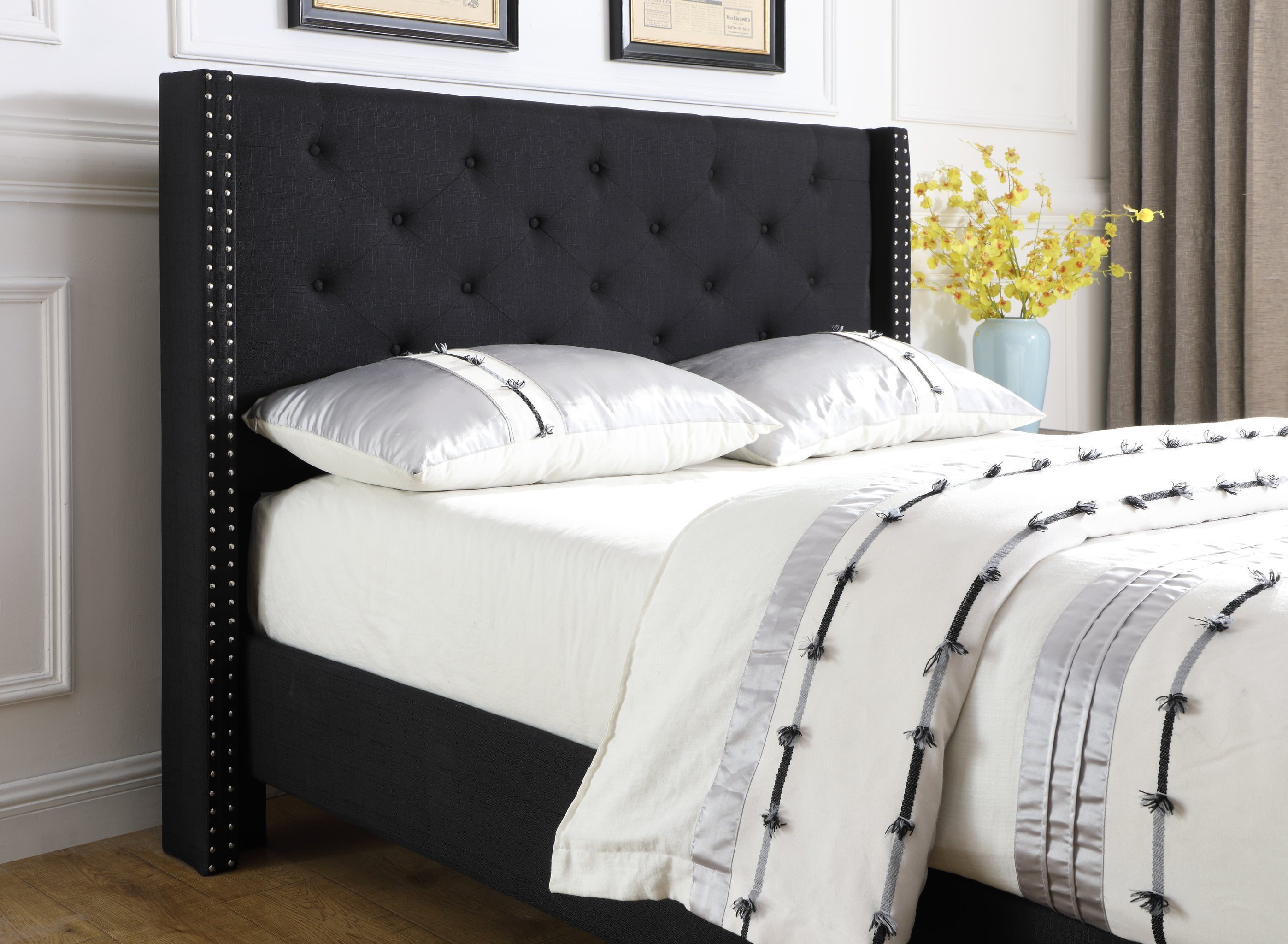 Black Fabric Headboard / Aspire Ambleside Ebony Fabric Headboard