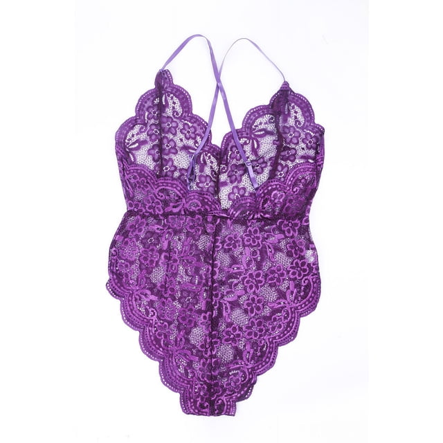 Lencería sexy de talla grande con tirantes, multicolor, escote en V profundo, transparente, de una pieza en el interior