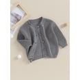 thumbnail image 3 of Bslissey 3M 6M 12M 18M Baby Girls Sweater Coat Solid Color Long Sleeve Buttons Knitted Cardigan Infant Loose Knitwear Tops Winter Casual Outerwear, 3 of 8