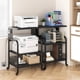 thumbnail image 5 of ChaoLink Soporte para impresora con estación de carga, mesa grande para impresora con estante ajustable, carrito de oficina rodante de 3 niveles con ruedas, color negro rústico, 5 of 6