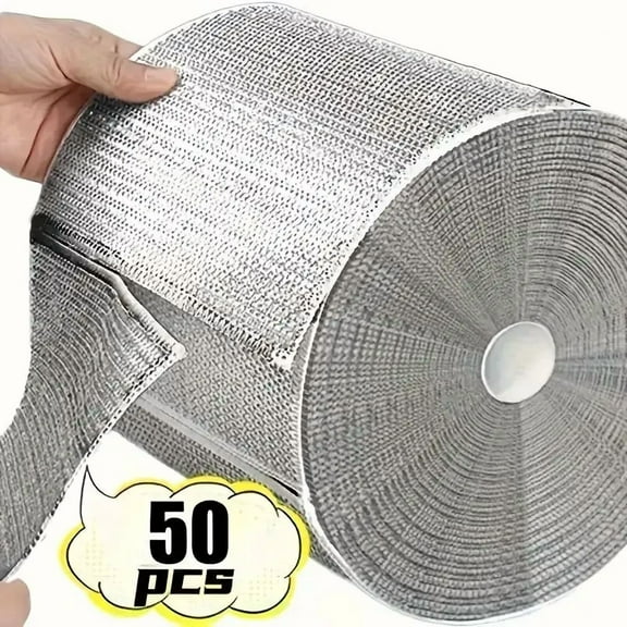 Microfiber Cleaning Cloth Roll -50 Pack, 20cmx20cm, Reusable and Washable Rags