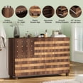 thumbnail image 6 of Leumius 55"Buffet Sideboard Cabinet Storage, Versatile Kitchen Storage Cabinet with Hand Carved Craftsmanship Featuring 2 Drawers and 3 Doors for Living Room Home Office Walnut, 6 of 9