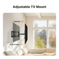 thumbnail image 3 of MountFTV Full Motion TV Wall Mount Bracket, Swivel Articulating TV Mount, Fits for 37-90 inch 4K Flat Curved TVs, Holds up to 132 lbs, Max 600x400mm,Fits 8″/12″/16″ Wood Studs, 3 of 7