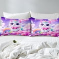 thumbnail image 2 of Erosebridal Cute Cat Unicorn Bed Sheets Set Twin Size , Dreamy Rainbow Love Heart Bedding Sets Twin Size, Breathable 3 Pieces, 2 of 6