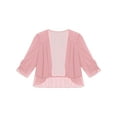 thumbnail image 6 of Yartina Womens Half Sleeve Sheer Mesh Shrug Cropped Bolero Cardigan Cover Up Pink 3XL, 6 of 7