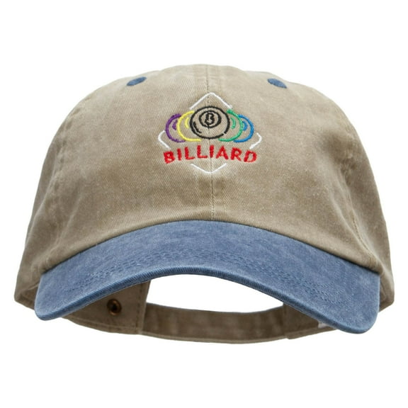 Billiard 8 Embroidered Pigment Dyed Wash Caps - Khaki Navy OSFM
