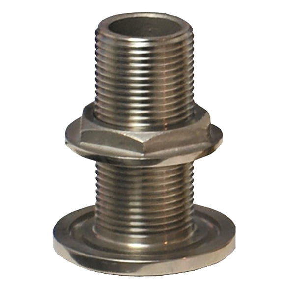 4" Groco Stainless Steel Thru-Hull Fitting with Nut