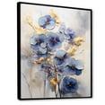 thumbnail image 2 of Designart "Blue-Gold Violet Minimalist Art II" Violets Floater Framed Wall Decor, 2 of 5