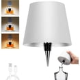 thumbnail image 1 of ERDS-Wireless Bottle Lamp, Portable Metal LED Wireless Bottle Lamp with 3 Color Light Dimming, Rechargeable Wine Bottle Light Head, Waterproof Touch Table Lamp for Room Bar Party Decor, White, 1 of 4