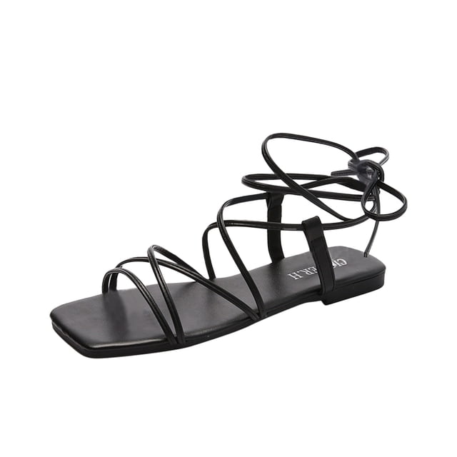 Amzcrzy Zapatos de mujer,Zapatos de mujer,Zapatillas de mujer, Sandalias planas con tiras y zapatos romanos de moda para mujer Sandalias Mujer Zapatillas De Casa