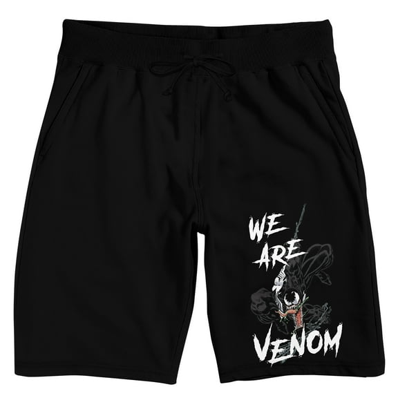 Marvel Universe Publishing Art Archive We Are Venom Men's Black Sleep Pajama Shorts-Medium