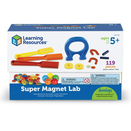 Learning Resources Super Magnet Lab Kit, 119-Piece Kit, Ages