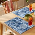 thumbnail image 4 of Navy Blue Coastal Placemats Set of 4 Nautical Coral Starfish Shell Octopus Sea Place Mats Indoor Wipeable Table Mats Washable Dining Table Placemats for Kitchen Holiday Party Home Decor 13x19 Inch, 4 of 9