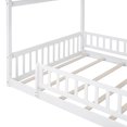 thumbnail image 7 of Bellemave Full Size House Floor Bed for Kids, Wooden Montessori Full Bed with Fence Railings and Support Slats, No Box Spring Needed (White), 7 of 7