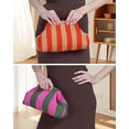 thumbnail image 7 of WANDF Clutch Purse for Women,Woven Evening Bags,Knit Striped Clutch Handbags,Dumpling Bag for Ladies (Khaki Black), 7 of 7
