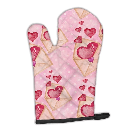 Caroline's Treasures Watercolor Pink Love Letter Oven Mitt