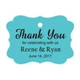 thumbnail image 1 of 100 PCS Custom Wedding Favor Hang Tags Thank you for celebrating Personalized Paper Tags, 1 of 1