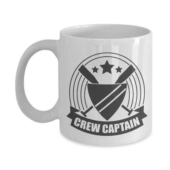 Crew Captain Novelty Row Themed Coffee & Tea Gift Mug For A Rowing Stroke Coach & Coxswain