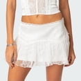 thumbnail image 4 of RUTAYY Lace Skirts For Women Elastic Low Rise Layered Pleated Mini Skirt Summer Flowy Ruffle Short Skirt Streetwear Solid Color Flowy Swing Pleated Beach Skirts, 4 of 7