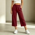thumbnail image 5 of JOANKDMI Cropped Sweatpants for Women High Waisted Capri Pants Wide Leg Lounge Trousers with Pockets Athletic Loose Fit Casual Activewear for Yoga Workout and Gym, 5 of 9