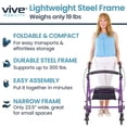 thumbnail image 2 of Vive Mobility Core Rollator Walker – Lightweight Folding 4-Wheel Walker with Seat, Adjustable Handles & Storage Bag, Black, 2 of 9