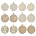 thumbnail image 2 of 12PCS 3.15" Boho Farmhouse Christmas Ball Ornaments, Burlap Jute Rope Hanging Balls, Neutral Rustic Xmas Tree Decorations, Vintage Holiday Ornaments for Wreath, Garland, Wedding, Home Decor, 2 of 6