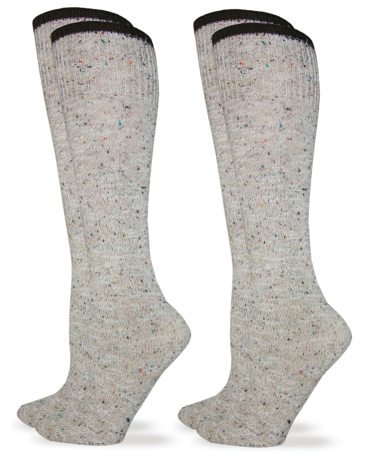 Wise Blend Womens Socks, Wool Knit Marl Boot Knee High Socks, 2 Pairs