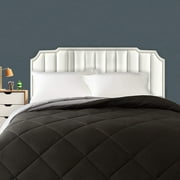 Soft Reversible Microfiber Comforter Blanket, Black Gray, Twin/Twin XL