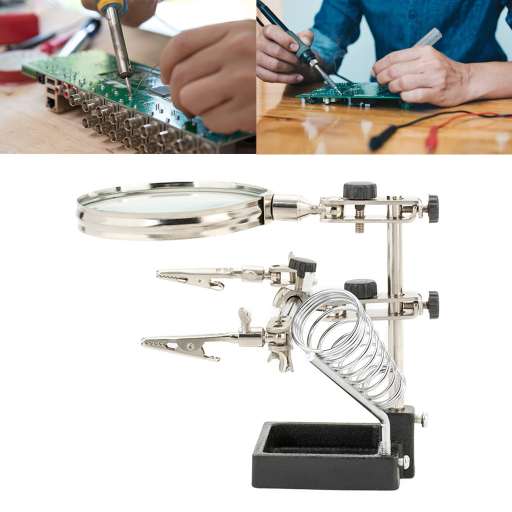 MOMOJIA MagnifyingGlass Soldering Iron Stand Magnifier Welding Rework-Repair Holder Tool