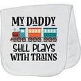 thumbnail image 2 of Inktastic Daddy Still Plays with Trains Baby Burp Cloth, 2 of 3