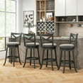 thumbnail image 4 of Costway Swivel Bar Stools Set of 4 Bar Height Chairs with Hollow Back  Soft-padded Seat Grey, 4 of 8