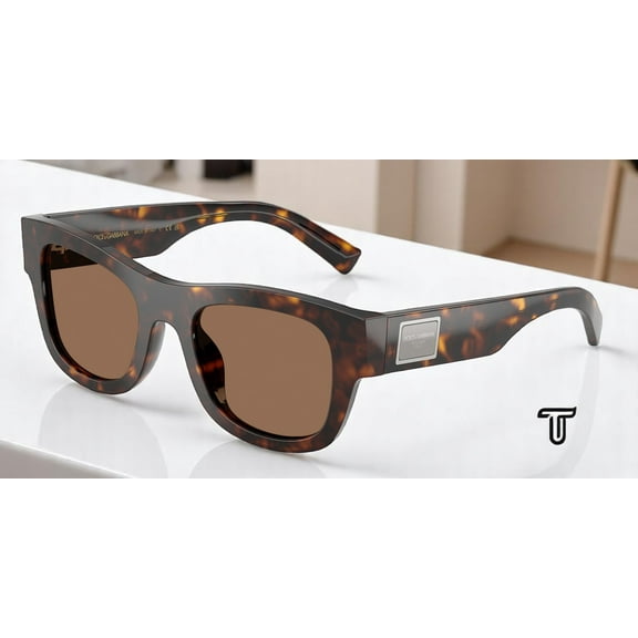 DOLCE & GABBANA DG4509 502 73 Havana Dark Brown 52 mm Men's Sunglasses