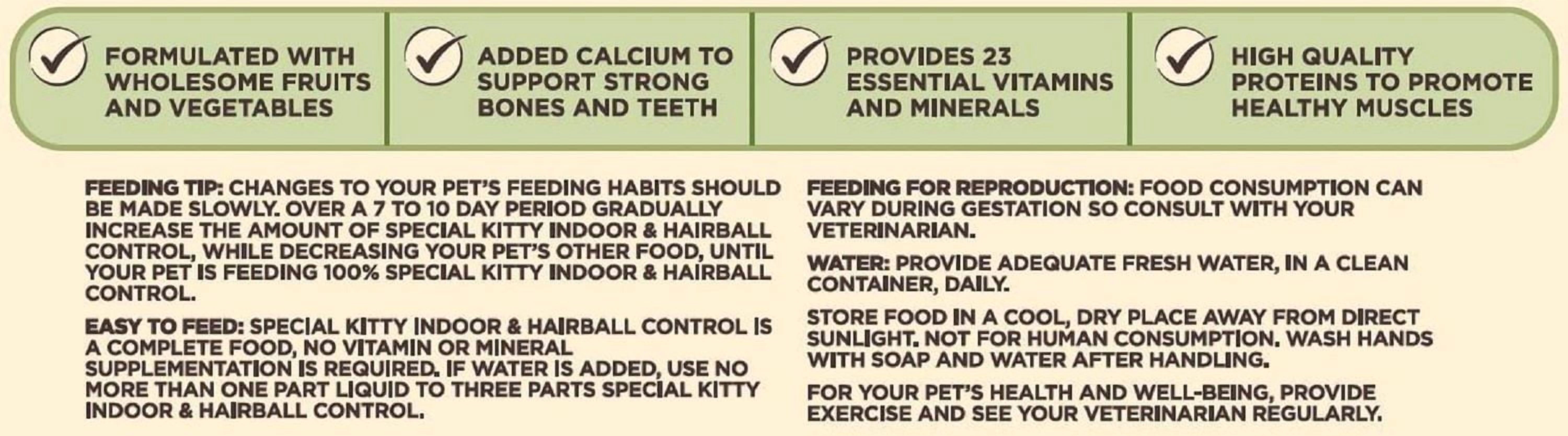 Special Kitty Indoor & Hairball Control Dry Cat Food 3.2kg
