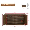 thumbnail image 4 of 64" Modern Fluted Sideboard Buffet Cabinet Walnut Storage Credenza with Adjustable Shelves  Pressed Spring for Living Room, Kitchen Dining Room ,31.5" H, 4 of 10