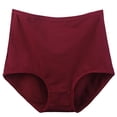 thumbnail image 2 of Women Extra Large Super Plus Size Women's Panties High Waist Briefs Breathable Soft Ladies Panties Wine 5XL, 2 of 3