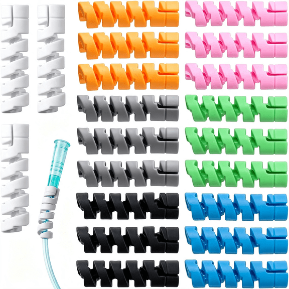 DUPAI 21Pcs Oxygen Tube Support Crimp Straightener, 7 Colors | Oxygen Tubing Support Accessories for Portable Oxygen Concentrator and Oxygen Hose Nasal Cannula