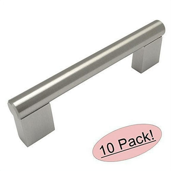 Cosmas 377-030SN Satin Nickel Cabinet Hardware Contemporary Style Bar Handle Pull - 3" Inch (76mm) Hole Centers, 3-7/8" Overall Length - 10 Pack