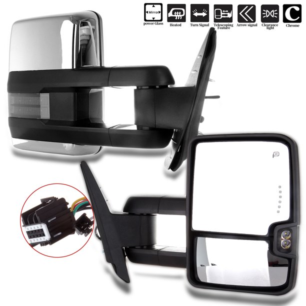 ECCPP Towing Mirrors for Chevy Silverado for GMC Sierra 1500 2500 3500 Sierra 20072013 for