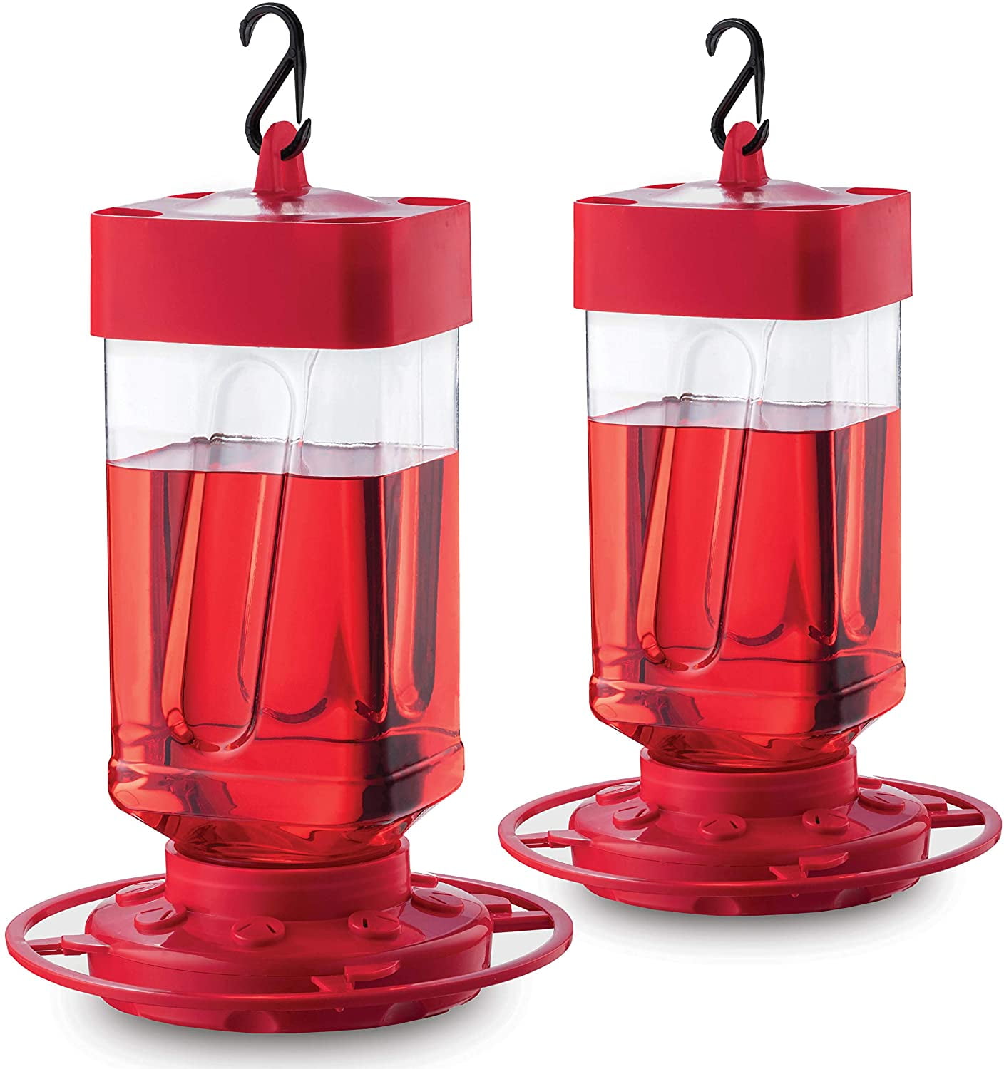 Hummingbird Feeder Circular Perch with 8 Feeding Ports/Wide Mouth for Easy Filling/2 Part Base for Easy Cleaning 30 oz Plastic Hummingbird Feeders for Outdoors Humming Bird Feeders