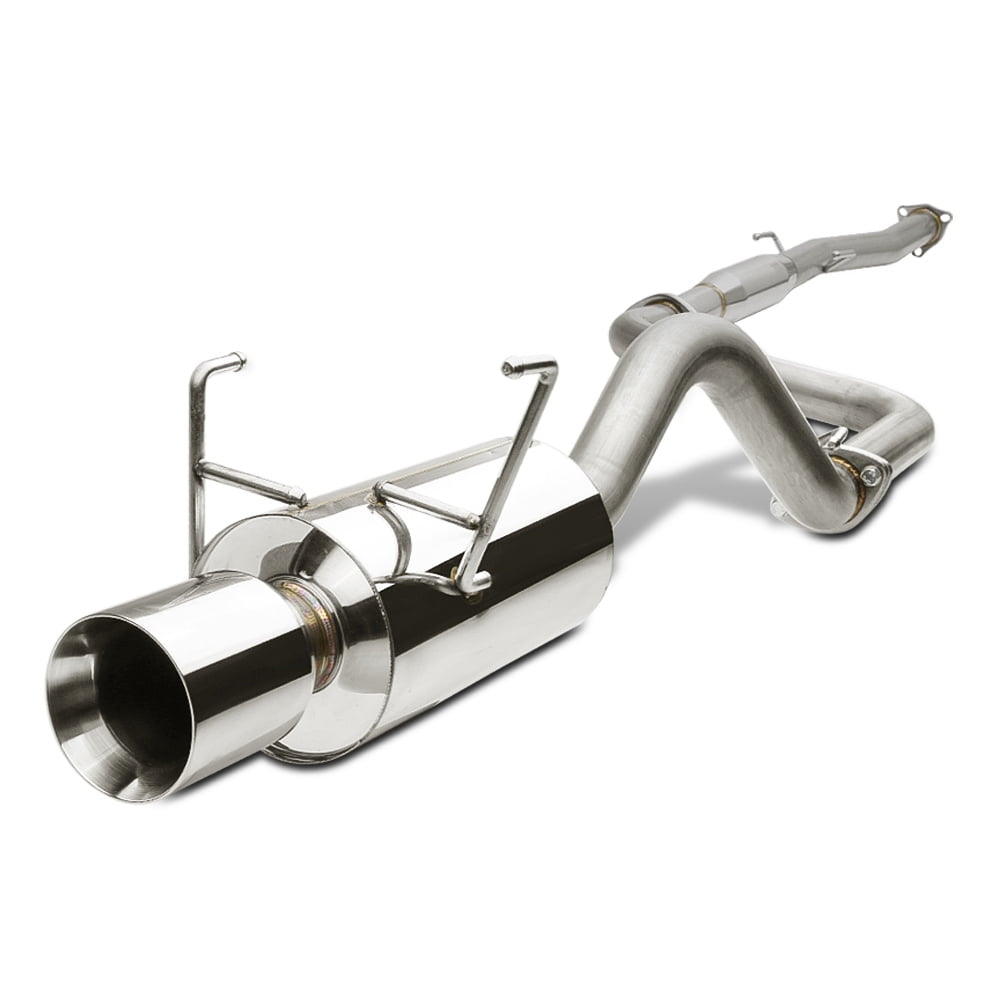 SS Catback Exhaust System 4" Beveled Tip Muffler for 9397 Honda Del